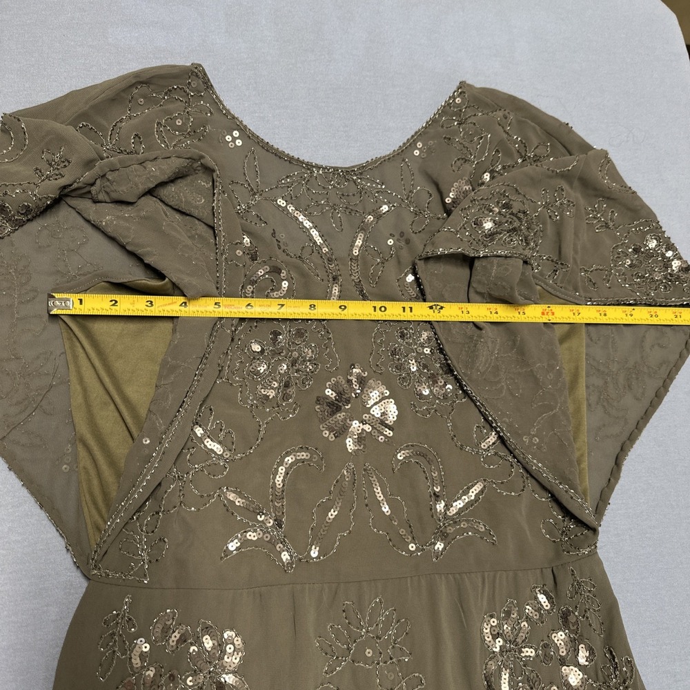 Molly Bracken Women Size Large Beaded Sequin Woven Mini Dress Dark Gray - Picture 10 of 13